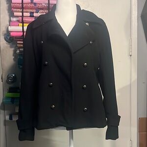 Women's Black Double-Breasted Jacket